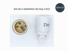 Carica l'immagine nel visualizzatore di Gallery, Set 2 adattatori da G24 a E27 convertitore per Lampadine Led - Kit modifica plafoniere E27