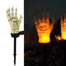 Carica l'immagine nel visualizzatore di Gallery, LED solare alimentato bianco osso fantasma mano terra montato luce, Halloween all'aperto atmosfera lampada decorativa, C