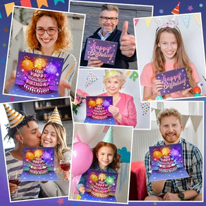 FITMITE Biglietti Auguri Compleanno 3D Musicale e Luce Divertente Pop Up Biglietti Auguri Regalo Donna Compleanno Per Ragazza Amico Uomo Colleghi