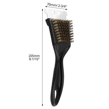 Carica l'immagine nel visualizzatore di Gallery, QWORK® Set di 3 spazzole per griglia - setole in ottone e raschietto in acciaio inossidabile - per la pulizia di barbecu