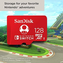 Carica l&#39;immagine nel visualizzatore di Gallery, SanDisk 128 Go microSDXC Scheda per Nintendo Switch, Scheda di memoria con Licenza Nintendo, fino a 100 MB/s UHS-I Class 10 U3