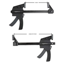 Carica l'immagine nel visualizzatore di Gallery, Amazon Basics Confezione da 6 morsetti a barra: 2 unità da 10.16 cm, 4 unità da 15.24 cm, Nero/ Grigio