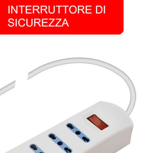 Carica l'immagine nel visualizzatore di Gallery, Poly Pool PP2512 Presa Multipla Ciabatta MULTISIZE Spina Piccola Salvaspazio 10A e 4 Prese Bivalenti Bipasso Grandi con 