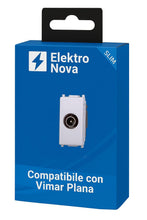 Carica l'immagine nel visualizzatore di Gallery, Elektronova Presa TV Passante Maschio Bianco compatibile Vimar Plana 2253