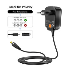 Carica l'immagine nel visualizzatore di Gallery, Alimentatore universale da 12 W, 3 V, 4,5 V, 5 V, 6 V, 7,5 V, 9 V, 12 V, 1 A, AC DC, con 8 connettori DC per altoparlanti, fotocamera, lampada e più elettronica domestica, 1000 mA.