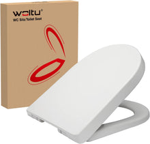 Carica l'immagine nel visualizzatore di Gallery, WOLTU Copriwater Sedile WC Coperchio con Chiusura Ammortizzata Soft Close Toilet Seat Bagno in Plastica Antibatterico Bianco WS2544