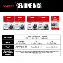 Carica l'immagine nel visualizzatore di Gallery, Canon Confezione multipla cartucce d'inchiostro Cartucce d'inchiostro originali per stampanti PG-540/CL-541confezione da 2(1 nero,1a colori) e carta fotografica 4x6(50 fogli)-Compatibile con le PIXMA