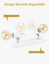 Carica l'immagine nel visualizzatore di Gallery, KYOTECH Lampada da soffitto Orientabili, con 2 faretti soffitto, adatta per 2 lampadine E27 non incluse max 60W, plafoni