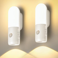 Carica l'immagine nel visualizzatore di Gallery, Luce Notturna USB Sensore Movimento Ricaricabile[2 Pezzi], Luci Notturna LED a 2000mAh Batteria con Sensore, Dimmerabile