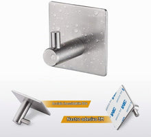 Carica l'immagine nel visualizzatore di Gallery, Ibergrif MK34251A - Ganci autoadesivi resistenti, per bagno o cucina, 4 pezzi, colore: argento