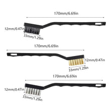Carica l'immagine nel visualizzatore di Gallery, Lmyzcbzl 3Pcs Mini Spazzole Metalliche, Set di Spazzole Metalliche, Setole in Ottone e Nylon in Acciaio Inossidabile, pe