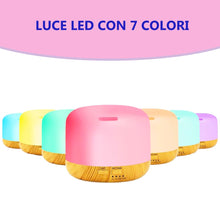 Carica l'immagine nel visualizzatore di Gallery, Diffusore di Oli Essenziali per Ambienti 300ml, Diffusore Aromi a Grana di Legno con Illuminazione LED, Aromaterapia e P