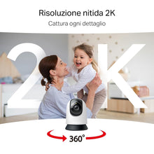 Carica l'immagine nel visualizzatore di Gallery, Mercusys MC210 2K 3MP Telecamera WiFi Interno Videocamera Sorveglianza 360°