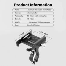 Carica l'immagine nel visualizzatore di Gallery, Porta Cellulare Moto, Portacellulare Per Bicicletta Con Rotazione a 360° in Alluminio, Supporto Telefono per Qualsiasi S