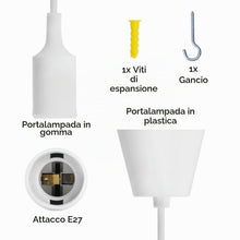 Carica l'immagine nel visualizzatore di Gallery, Aigostar Lampada a Sospensione in Silicone,Lampada Sospensione con 100cm Cavo,Portalampada E27 Compatibile con Paralume,