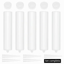 Carica l'immagine nel visualizzatore di Gallery, QWORK® Tubo sigillante vuoto, 5 pezzi 300 ml, cartuccia bianca, set di strumenti sigillanti, riutilizzabile