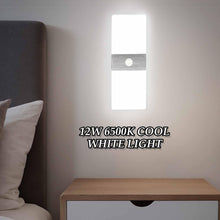 Carica l'immagine nel visualizzatore di Gallery, Applique da Interno con Sensore di Movimento LED 12W Bianco Freddo 6500K