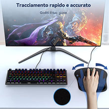 Carica l'immagine nel visualizzatore di Gallery, TECKNET Tappetino Mouse con Poggiapolsi, Gaming Mouse Pad Ergonomico con Memory Foam, Tocco Morbido e Impermeabile, Tappetini Mouse Supporto per Computer, Ufficio, Base di Gomma Antiscivolo