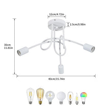 Carica l'immagine nel visualizzatore di Gallery, Riserva Lampadario Retrò Industriale E27, 3 Luci, Bianca