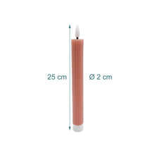 Carica l'immagine nel visualizzatore di Gallery, Relaxdays Candele LED Bastoncino, Set 4, 25 x 2 cm, Fiamma tremolante, Vera Cera, scanalature