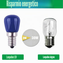 Carica l'immagine nel visualizzatore di Gallery, 4 lampadine LED E14 blu da 3 W, E14, blu decorative, ricambio per lampadine rosse da 25 W, adatte per illuminazione ambi