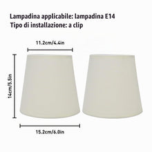 Carica l'immagine nel visualizzatore di Gallery, 2 Pezzi Paralume Clip-On Moderni per Lampada: Paralume in Tessuto per Lampade Tavolo e Sospensione con Attacco E14, Bian