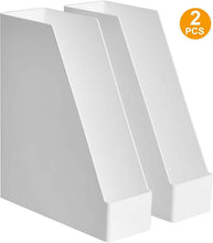 Carica l'immagine nel visualizzatore di Gallery, Amazon Basics Plastic Organizer - Portariviste, bianco - confezione da 2