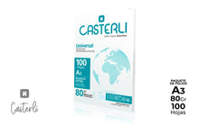 Carica l'immagine nel visualizzatore di Gallery, CASTERLI - Fogli A3, 100 fogli bianchi, formato A3, carta da 80 g, extra bianca, carta multiuso per stampante A3 80 gsm (A3, 100 fogli)