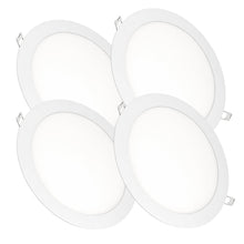 Carica l'immagine nel visualizzatore di Gallery, JANDEI – Confezione da 4 faretti LED da incasso rotondi, 18W, 1500 lumen, extrapiatti 13 mm, foro di montaggio Ø200-205 