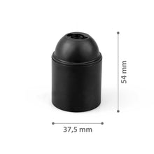 Carica l'immagine nel visualizzatore di Gallery, Pack di 4 Portalampada E27 | Nero | Supporto Attacco E27 Liscio | Montaggio M10x1 | Base per Lampadina a Vista e Filetto