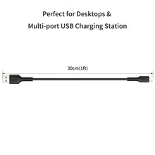 Carica l'immagine nel visualizzatore di Gallery, PEAKLIFT Cavo Micro USB Corto [5Pezzi 30cm], Cavo USB Micro USB 0.3m Android Trasferimento Dati e Ricarica Rapida Compat