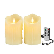 Carica l'immagine nel visualizzatore di Gallery, Candele LED 2 pezzi Candela con Fiamma Tremolante Ricaricabili a Telecomando Funzione Timer Realizzato in Paraffina con 