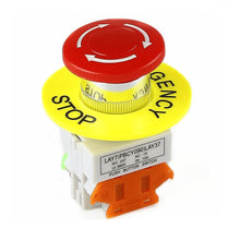 Carica l'immagine nel visualizzatore di Gallery, TECHZOCO Interruttore a Pulsante di Emergenza, Fungo per Arresto, Foro di Apertura 22 mm, NO + 1 NC DPST, 660 V 10 A