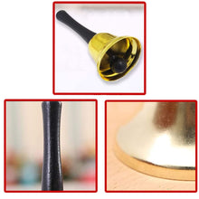 Carica l'immagine nel visualizzatore di Gallery, Campana di Babbo Natale Dorata, Campana da Tavolo a Mano in Metallo per Reception, Accessorio per il Costume di Babbo Natale - Oro