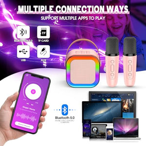 Dislocati Microfono Karaoke per Bambini, Regalo Bambina 4-12 Anni Microfono Bambini Giochi Bambina 4-12 Anni Karaoke con Microfono Bluetooth Regalo Ragazza Giocattoli Bambina 4-12 Anni