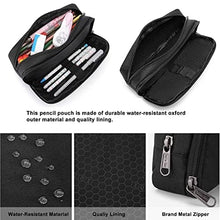 Carica l&#39;immagine nel visualizzatore di Gallery, Della Gao Astuccio portamatite di grande capacità 2 scomparti per portapenne Organizer per forniture di cancelleria per ufficio 20,5 x 11 cm - Nero
