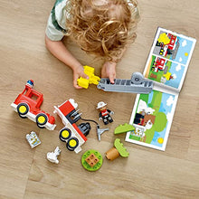 Carica l&#39;immagine nel visualizzatore di Gallery, LEGO DUPLO Town Autopompa, Camion Giocattolo dei Pompieri con Luci, Sirena e Scala Mobile, Figure di Vigile del Fuoco e Gatto, Giochi per Bambini e Bambine da 2 Anni, Idee Regalo di Compleanno 10969