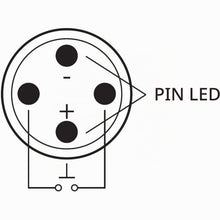 Carica l'immagine nel visualizzatore di Gallery, Lumonic Pulsante piatto in acciaio inox diametro 19mm I Con un LED a campana in bianco freddo Dimensioni: morsetto a vit