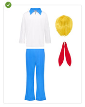 Carica l'immagine nel visualizzatore di Gallery, Funidelia Costume Ufficiale di Fred - Scooby Doo per uomo, Include maglietta, pantaloni, sciarpa e parrucca - Tenuta per