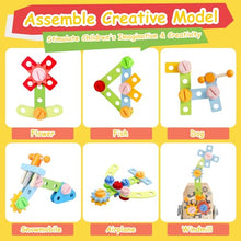 Carica l&#39;immagine nel visualizzatore di Gallery, Cassetta Attrezzi Bambini Giochi in Legno Giochi Bambini 2 Anni, Banco da Lavoro, Costruzioni per Bambini Giochi Interattivi Educativi Regalo Bimbo 2 3 4 Anni Attrezzi Giocattolo Bambini (52 Pezzi)