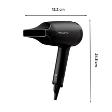 Carica l'immagine nel visualizzatore di Gallery, Rowenta Express Style Asciugacapelli, potente, pulsante aria fredda, 2 impostazioni di velocità/temperatura, concentratore per una piega precisa, design compatto e ultraleggero, nero, CV1801