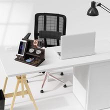 Carica l'immagine nel visualizzatore di Gallery, Regalo Uomo Natale Compleanno, Docking Station per Telefono in Legno, Organizer per Comodino, festa del papa, Regali San Valentino Uomo, Marito, Organizzatore da Ufficio, Accessori da Scrivania