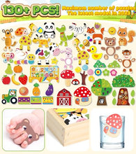 Carica l'immagine nel visualizzatore di Gallery, Jojoin 130 Pezzi Puzzle Magnetico di Legno - 2024 Nuova Giochi Montessori con Lavagna Magnetica Puzzle e Frutta Animale Carina - Educativi Puzzle Regalo Bambini Bambino 2 3 4 Anni