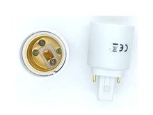 Carica l'immagine nel visualizzatore di Gallery, Set 2 adattatori da G24 a E27 convertitore per Lampadine Led - Kit modifica plafoniere E27