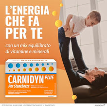 Carica l&#39;immagine nel visualizzatore di Gallery, Carnidyn Plus Integratore Alimentare per Stanchezza Mentale e Fisica, 20 Bustine da 5g da Sciogliere in Acqua, Gusto Agrumi
