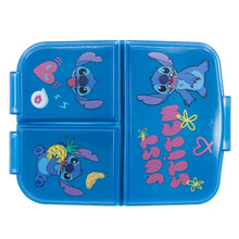 Carica l&#39;immagine nel visualizzatore di Gallery, ILS I LOVE SHOPPING Porta Merenda Scuola con 3 scomparti Portamerenda in Plastica Bambini Pranzo Launch Box - BPA Free (Stitch)