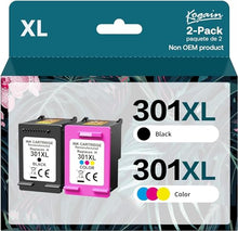 Carica l'immagine nel visualizzatore di Gallery, Kogain Rigenerato 301XL Cartuccia d'inchiostro Sostituzione per 301 XL Nero e Colore Compatibile per Envy 4500 5530 5532 Deskjet 1000 1010 1510 2050 2540 3050 OfficeJet 2620 2622 4504 4630 5534