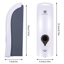 Carica l'immagine nel visualizzatore di Gallery, 300ml Dispenser di Sapone, Dispenser per Shampoo e Bagnoschiuma da Parete, Dispenser per Sapone Liquido, Senza Foratura, Manuale Sapone Dispenser, Dispenser Sapone a Parete (Bianco)