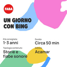 Carica l&#39;immagine nel visualizzatore di Gallery, FABA Personaggio Sonoro – Un giorno con Bing - Storie e fiabe sonore per bambini e bambine 1-3 anni - Ascoltabile con FABA Raccontastorie e FABA+, versione Italiana