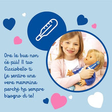 Carica l&#39;immagine nel visualizzatore di Gallery, Cicciobello Bua, Bambola Interattiva con Accessori, Giochi Bambini 2 anni, Cicciobello con Accessori per la Cura Come Termometro e Stetoscopio, Usa il Ciuccio per Farlo Smettere di Piangere!